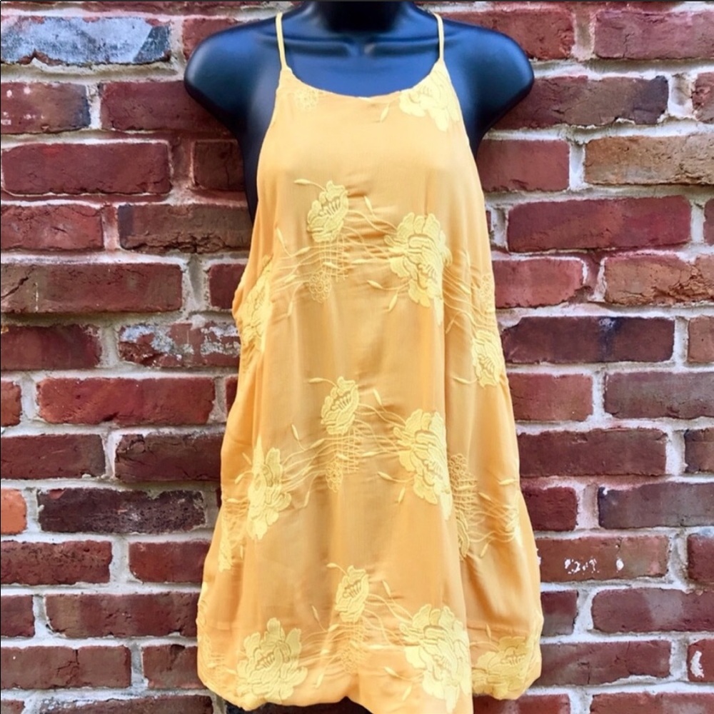 ALTAR’D STATE Halter A-Line Embroider Mini Dress